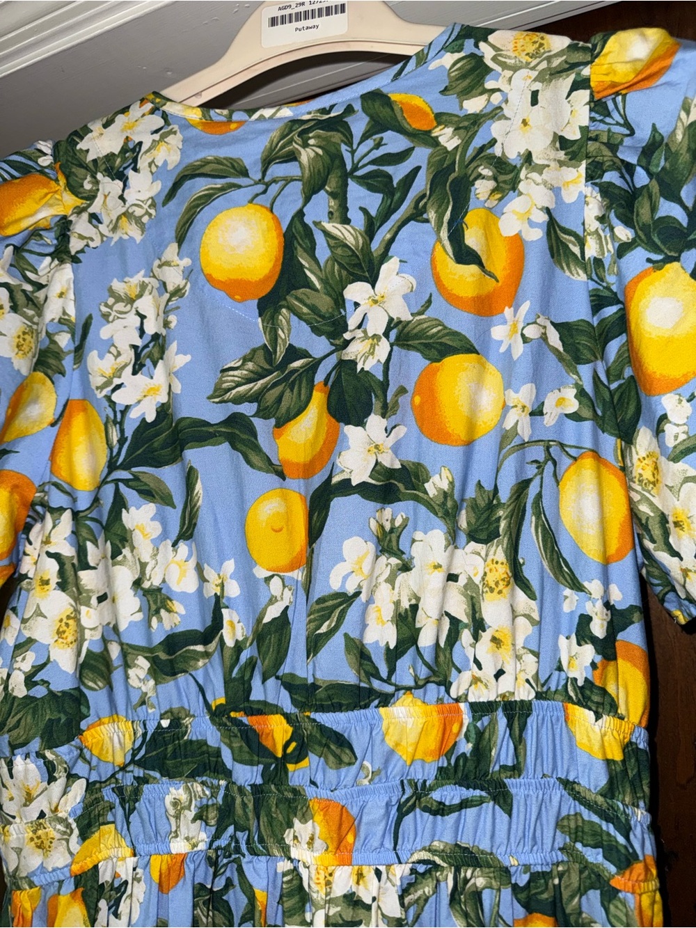 Anthropologie Somerset Iris Blue Lemon Floral Tiered Maxi Dress M - Picture 6 of 9